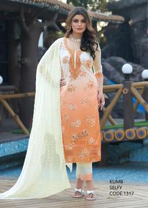 Ropa de fiesta de diseñador de calidad superior Exclusivo Último Georgette con trabajo manual y pantalón Kurti con estampado digital y Dupatta - Product Image 5