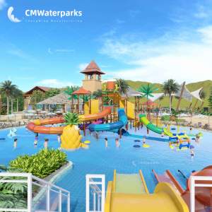 แบบจำลอง 3 มิติ ของสวนน้ำ CMWaterparks กรณีสวนน้ำ Aquapark ออกแบบสไลเดอร์น้ำไฟเบอร์กลาส - Product Image 2