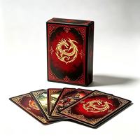Cartes de jeu de table personnalisées, cartes de collection en feuille d'or rouge, cartes à jouer imprimées pour jeux de société