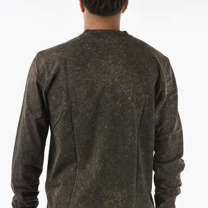 Nueva Camiseta de Manga Larga para Hombre con Lavado Ácido, Logotipo Personalizado, Camiseta Vintage con Lavado Ácido - Product Image 4