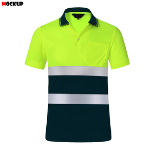 Polos de seguridad de dos tonos para hombre, camisas reflectantes de alta visibilidad con bolsillos, último diseño - Product Image 6
