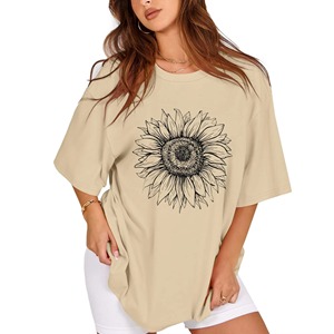 T-shirts imprimés en coton et polyester 100% en gros, t-shirts personnalisés pour femmes, impression de t-shirts vierges - Product Image 5