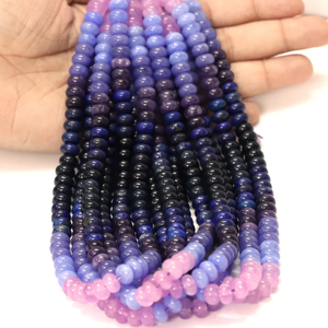 ลูกปัดรูปผลึกควอตซ์สีม่วงลาเวนเดอร์สีฟ้าคุณภาพระดับ AAA ขนาด7-8มม. - Product Image 5