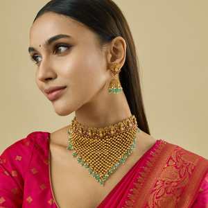 Antique Turquoise Chokers <b>Necklace</b> with Crown Design for Women's Wedding Occasions - Product Image 1