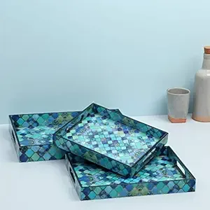 ชุดถาดไม้สี่เหลี่ยม3ชิ้นพร้อมเคลือบอีนาเมลชุดเครื่องใช้ในครัวอเนกประสงค์ - Product Image 5