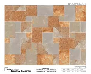 Baldosa de cerámica para exteriores 60x60cm rectificada resistente de porcelana colorida de listón Natural europeo de 20mm - Product Image 2