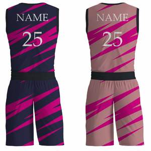 Uniforme de basket-ball d'équipe personnalisé réversible par sublimation en gros uniforme de basket-ball 2025 avec short réversible - Product Image 2