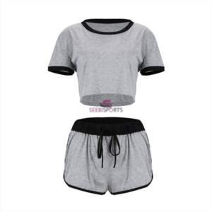 Two Piece Outfits <b>Women</b> Sweatsuit <b>Set</b> Tracksuit Summer 2 Piece Crop <b>T</b> <b>Shirt</b> <b>and</b> <b>Shorts</b> <b>Women</b> <b>Set</b> Cotton Solid <b>Women</b> <b>Short</b> <b>Sets</b> - Product Image 2