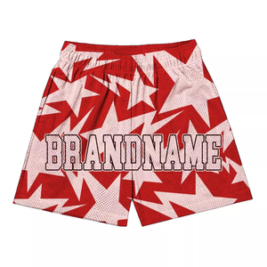 Pantalones cortos con estampado de allover para hombre, shorts de malla con logotipo personalizado por encima de la rodilla, novedad de verano de 2022 - Product Image 4