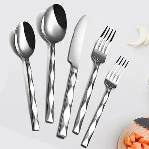 Ensemble de couverts en argent de qualité supérieure avec poignée de créateur Couverts élégants en acier inoxydable pour salle à manger de luxe Mariage Maison Restaurant Utilisation - Product Image 6