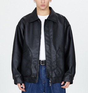 เสื้อแจ็กเก็ตหนังสำหรับผู้ชายแขนยาวดีไซน์โดดเด่น - Product Image 1