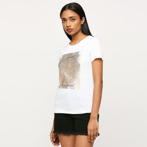 T-shirt à col rond pour femme en mélange lin-coton, tissu respirant, manches courtes, vêtements décontractés, fournisseur d'exportation - Product Image 3