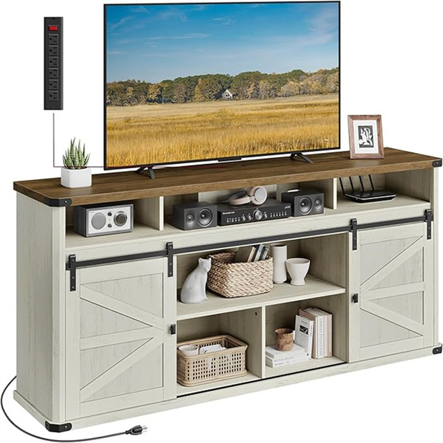 Wholesale TV Stand for Tvs to 75 Inches with Sliding Barn Doors