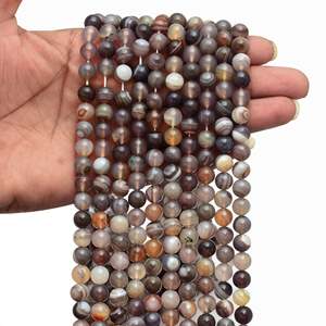 Kamal Gems Botswana Agate Loose <b>Beads</b> <b>Red</b> Crystal Oval Stone 6mm and 3mm Sizes for Jewelry Making 15 Strand - Product Image 2