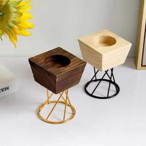 Mini bougeoir octogonal en bois de style minimaliste Bougeoir chauffe-plat Petit bougeoir - Product Image 6