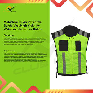Chaleco de Seguridad Reflectante de Alta Visibilidad para Motociclistas, Transpirable, Estampado, 100% Algodón, Chaqueta de Trabajo para Motociclistas - Product Image 6