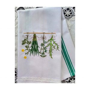 Essuie-tout en coton minimaliste motif herbes simples 40x60 cm 260 GSM doux léger absorbant certifié OEKO-TEX pour cuisine - Product Image 1