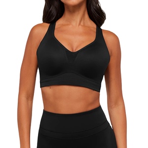 Sujetador deportivo de talla grande para mujer con cuello en V pronunciado y espalda cruzada, ropa deportiva de yoga, chaleco transpirable elástico en cuatro direcciones para gimnasio y running - Product Image 1
