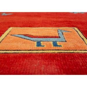 Alfombras de Lana Anudadas a Mano con Diseño Geométrico Nuray, Rectangulares de 9x12, con Patrón Abstracto para Sala de Estar o Dormitorio, Naranja y Rojo - Product Image 3