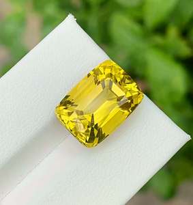 Piedra Preciosa de Cuarzo Limón Facetada de Calidad Impresionante - Corte Esmeralda - Cuarzo Natural para la Elaboración de Joyería Fina - Product Image 1