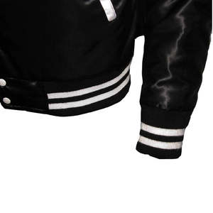 Chaqueta de satén de béisbol bordada personalizada para hombre 100% poliéster bombardero de béisbol de satén personalizada chaquetas universitarias Letterman - Product Image 3