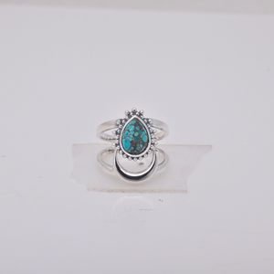 Handmade 925 Sterling Silver <b>Turquoise</b> Gemstone Bezel Setting <b>Ring</b> Wedding Party Jewelry for Women Engagement Anniversary Gift - Product Image 2