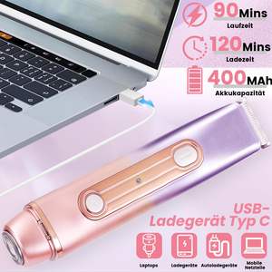 Afeitadora Eléctrica 2 en 1 de Doble Cabezal para Mujer, Recortadora de Bikini Húmeda y Seca con Doble Cuchilla para Cara, Piernas, Brazos y Axilas, Afeitadora Rotatoria - Product Image 4