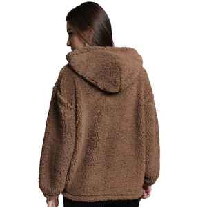 Sweat à capuche décontracté pour femme de haute qualité, broderie, logo frontal, 100 % coton tricoté, offre ODM - Product Image 4