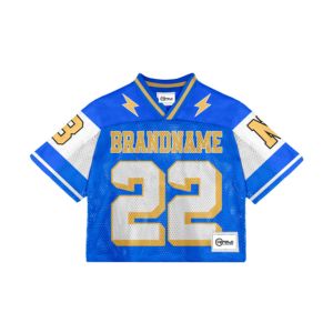 American Football Jersey Men's American Football Jersey High Quality <b>Mesh</b> Sublimation Print Short Sleeve New Boxy Jersey - Product Image 1