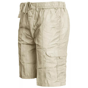 กางเกงขาสั้นคาร์โก้แบบลำลองสำหรับผู้ชายเอวยางยืดมีซิปรูดโลโก้ตามสั่ง - Product Image 4