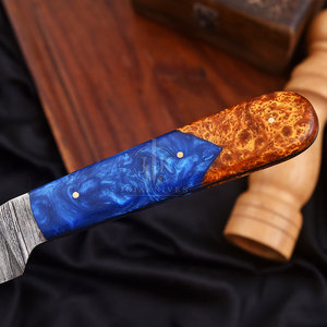 Cuchillo de Chef Damasco con Logotipo Personalizado Impreso en Grandes Cantidades, Cuchillo de Cocina con Mango de Madera, Servicio OEM, Último Estilo - Product Image 6