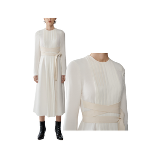 Vestido de buena calidad sostenible para dama de oficina diseño de lujo marca de moda personalizada fabricante de Vietnam - Product Image 2