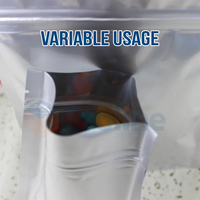 Emballage alimentaire personnalisé en plastique et aluminium imprimé à l'écran, sac à fermeture éclair transparent résistant à l'humidité et à la lumière, 3 côtés