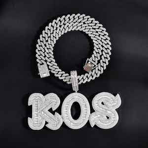 Pendentif Hip Hop personnalisé personnalisé Pendentifs en argent sterling 925 Pass Tester VVS Leb Grown Diamond Ice Out Lettre Nom Pendentif - Product Image 4