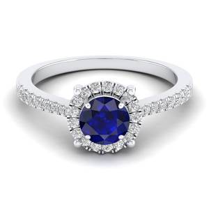 Anillo de Oro Sólido de 14K con Diamante y Piedra Natalicia, Diseño Nuevo de REYES, Corte Brillante Redondo, Zafiro Azul de 0.84 Quilates, para Mujer - Product Image 5