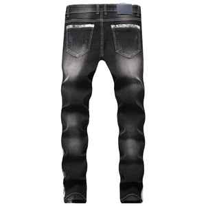 Pantalones desgastados de calle alta de ajuste relajado para hombre, estilo informal transpirable personalizado con patrón recto, precio bajo - Product Image 2