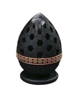 <b>Oud</b> Bakhoor Stainless Steel <b>Incense</b> Burner with Honeycomb Design Eco-Friendly Home Decoration Black Gold - Product Image 5