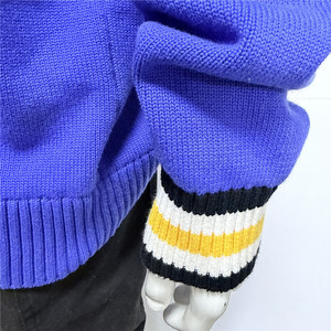 Men's Winter Sports Team <strong>Cardigan</strong> 100% Cotton V-Neck Button-Up Sweater Letter Patch Embroidery ODM Custom <strong>Varsity</strong> Knitwear - Product Image 4