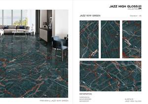 Carreaux de porcelaine polie brillante 600x1200 aspect marbre Carreaux de maison Gris pour hôtel - Product Image 5