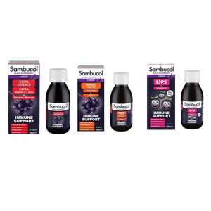 แซมบูคอล เอ็กซ์ตร้า ดีเฟนซ์ พลัส อิมมูโน ฟอร์เต้ 120 มล. และ คิดส์ แบล็ค เอลเดอร์เบอร์รี่ ฟอร์มูล่า 120 มล. สำหรับเสริมสร้างภูมิคุ้มกัน - Product Image 1