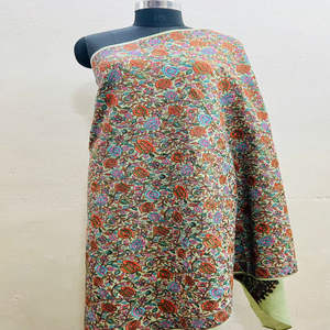 Châle en pashmina luxueux fait main KC ENTERPRISES, broderie Sozni FW Rose Jamawar, artisanat exquis, art kashmiri de qualité supérieure - Product Image 1