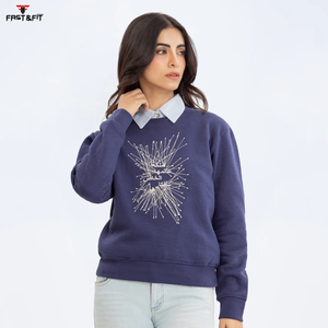 Nouveau Style Street Wear sweat-shirt à épaules tombantes pour femme vêtements décontracté pull personnalisé sweat pour femmes - Product Image 2