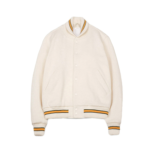 2025 chaquetas universitarias bordadas con letras personalizadas fabricante de ropa chaquetas de béisbol en blanco de lana informal para hombres - Product Image 6