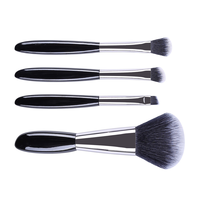 Portable à manche court Mini petit pinceau à poudre de fard à paupières 4 pièces ensemble de pinceaux de maquillage avec sac cosmétique