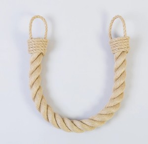 Extra Thick Beige Hemp Rope <b>Curtain</b> Tiebacks - Chunky Tie Back - Product Image 1