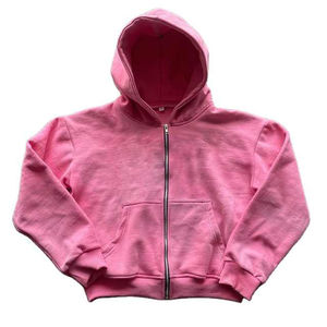 Fabricantes de ropa personalizada, sudadera con lavado ácido, sudaderas con cremallera de peso pesado de alta calidad, sudaderas con capucha con cremallera cuadrada de gran tamaño - Product Image 5