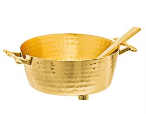 Cuenco DE SERVICIO DE Metal Chocolate elegante personalizado al por mayor, aluminio dorado para fiestas, mesa de casa, frutas decorativas, almacenamiento de cocina - Product Image 3