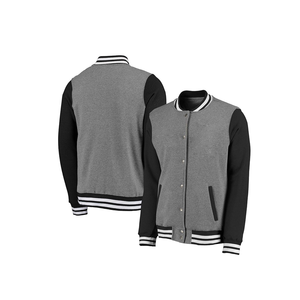 Personalizado de alta calidad de invierno de los hombres Varsity Bomber chaqueta de gran tamaño con cremallera completa logotipo frontal de lona impermeable a prueba de viento transpirable - Product Image 1