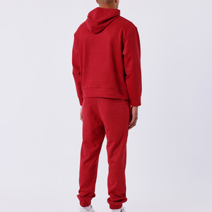 OEM 100% algodón 465 GSM peso pesado de gran tamaño en blanco Casual cómodo con capucha Jogging traje Streetwear transpirable chándal - Product Image 6