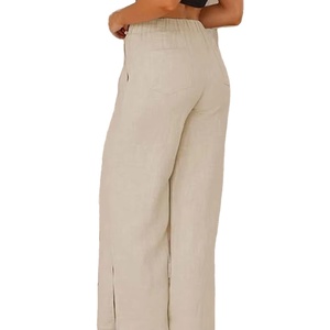 Pantalones elegantes de diseño con corte ajustado para mujer, diseñados para oficina y uso formal, con tela suave y color sólido. - Product Image 3